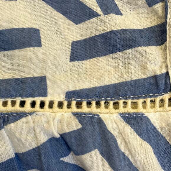 THML Boho Flutter Sleeve Ruffled Embroidered Top Blouse Geometric Print Spring S - Picture 10 of 16